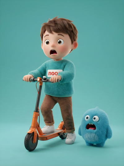 Cute Boy Blue Monster Shock