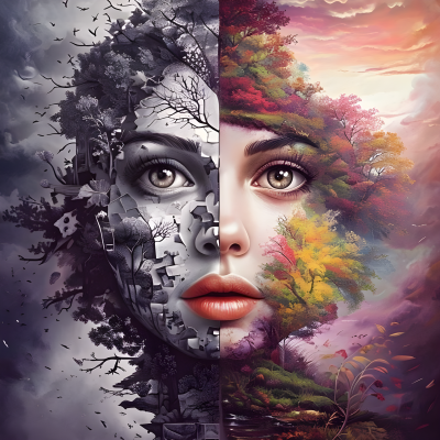 Surreal Double Exposure Portrait