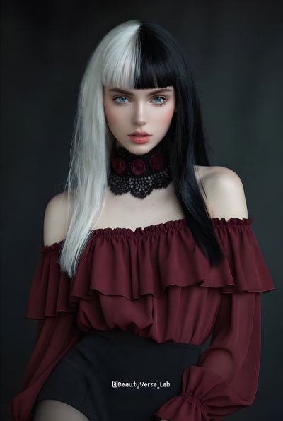 Two Tone Cold Elegance Fashion Portrait