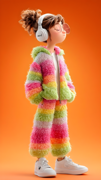 Rainbow Furry Style Character