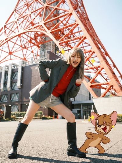 Tokyo Tower Jerry Mouse Playful Portrait