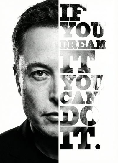 Musk Black White Dream Portrait
