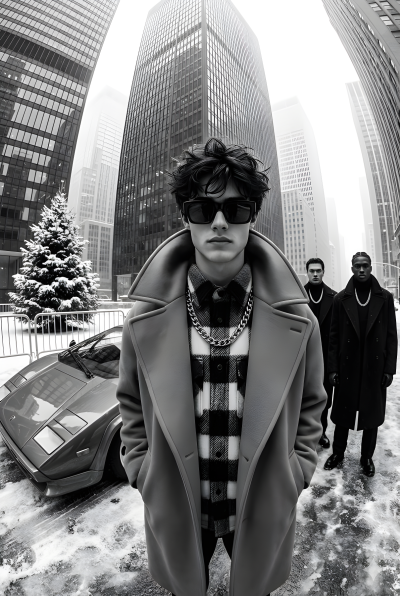 Snow City Black White Street Fashion Editorial