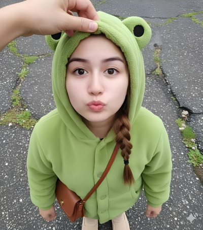 Pouty Round Face Top View Cute Shot