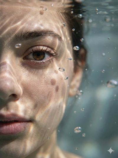 Underwater Macro Half Face Close Up