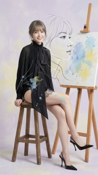 Line Drawing Overlap Of Studio Artist