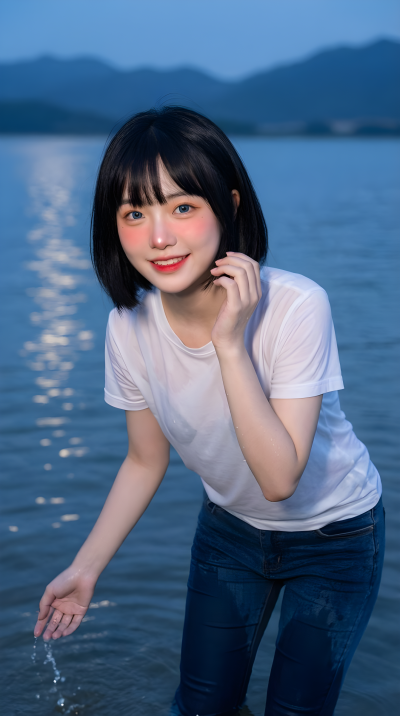 Playful Freeze Frame Of Moonlit Waters