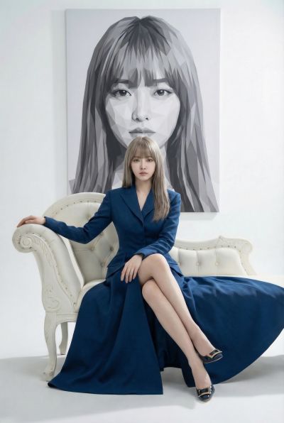 Geometric Reflection In Blue