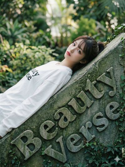 Diagonal Garden High Fashion Editorial Full Bleed Composition