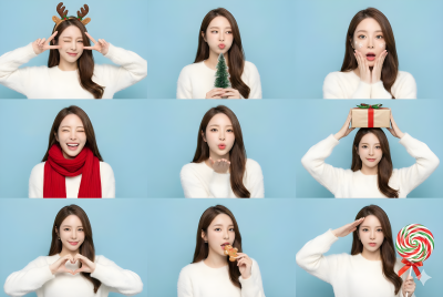 Christmas Special Christmas Limited Photo Stickers 9 Panel Full Sweetness