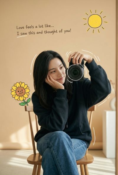 Realistic Photo With Overlay Of Illustrated Stickers