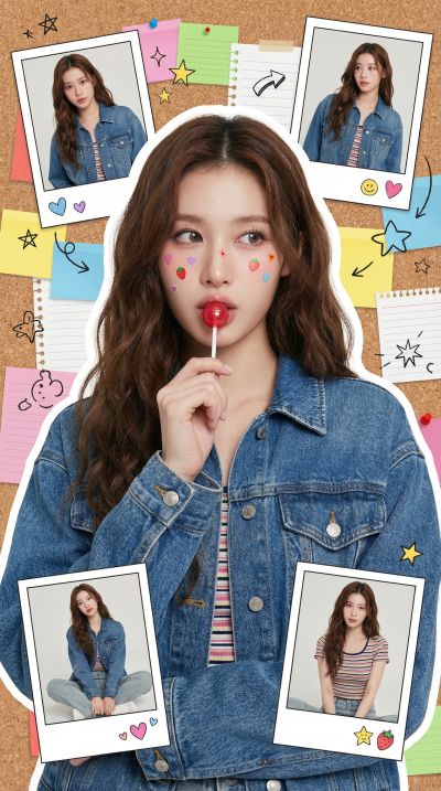 Candy Pop Scrapbook Portrait