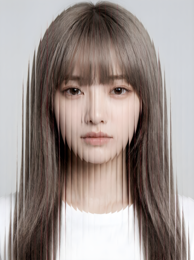 Advanced Fashion Portrait With Vertical Slice Distortion
