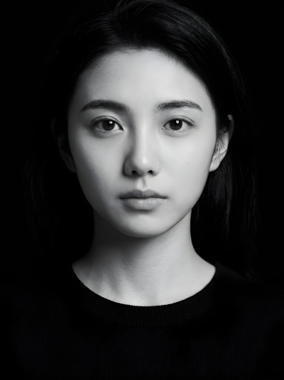 A Black And White Studio Portrait