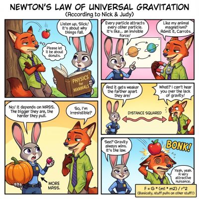 Four Panel Comic Law Of Universal Gravitation