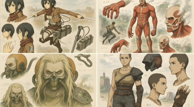 Anime Mecha Stylized Blueprint