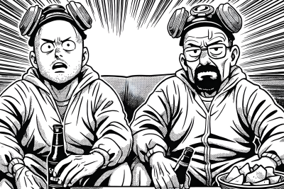 Japanese Comedy Manga Style Illustration