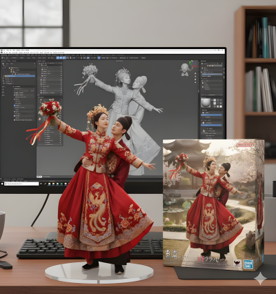 Figure Zbrush Modeling Display With Bandai Style Box