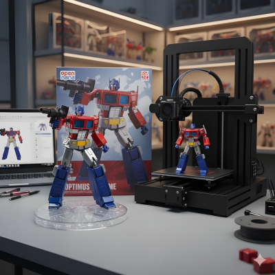 Figure Premium Packaging With Printer Optimus Prime