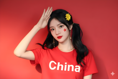 Chinese Red Selfie Photo