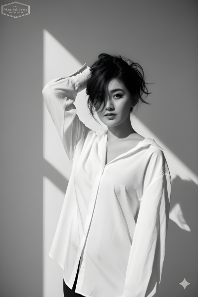 Portrait In Loose White Shirt