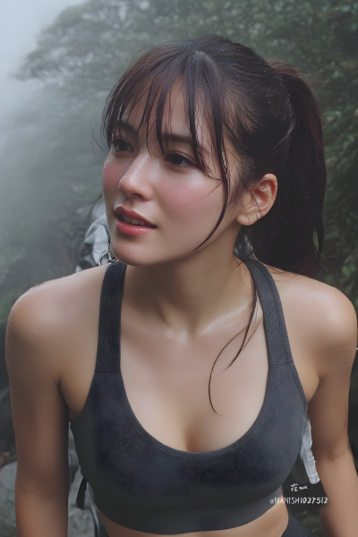 Candid Mountain Hiking Photo