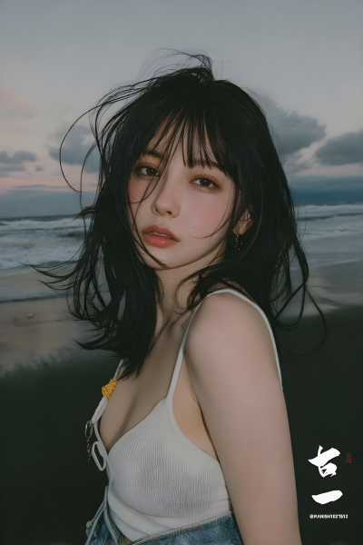 Cinematic Beach Portrait Of A Woman