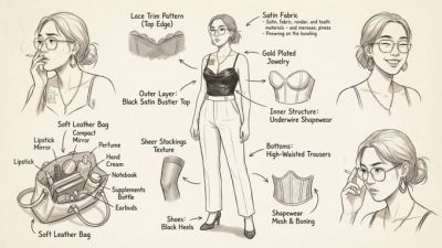 Fashion Concept Breakdown In Sketch Style