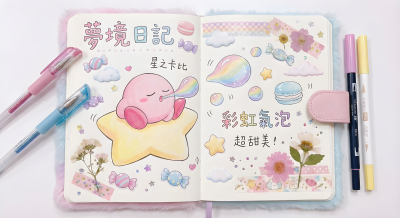 Pink Kirby Blowing Bubbles