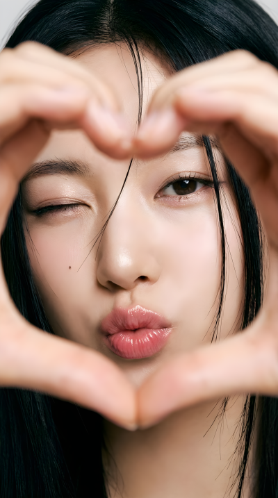 Girl Forming A Heart With Hands