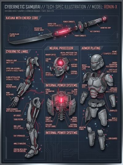 Cyber Samurai Technical Schematic